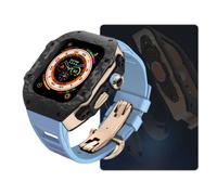 SLCHJX Custodia in fibra di carbonio kit di modifica della cintura in gomma in gomma , per ultra 49mm 45mm 44mm 9 8 7 6 5 4 SE Upgrade Sostituisci il kit cinghia di orologio