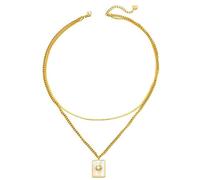 SLCHJX Design Fashion Square Sun Sotto Collana a sospensione GEMSTONE DONNE DONNA SEMPLICE DESIGN CATENA DI ACCIAIO IN INCARPAGGIO