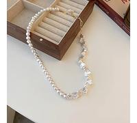 SLCHJX Elegante Collana di Perle barocche Irregolari per Donne Amano Il Cuore Geometrico Perle cokers collane di Compleanno Regali di Compleanno