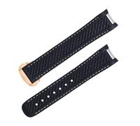 SLCHJX Estremità curva Fluorous Gomma per Omega cinturino Seamaster 300 AQUA TERRA AT150 8900 Orologio Morbido cinturino Uomo di Ricambio, 20