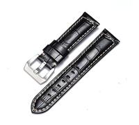 SLCHJX Guida fascia di orologi in pelle per panerai cowhide crazy horse cnocchia bracciale liscio di orologio liscio 20mm 22mm 24mm 26mm