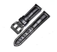 SLCHJX Guida fascia di orologi in pelle per panerai cowhide crazy horse cnocchia bracciale liscio di orologio liscio 20mm 22mm 24mm 26mm