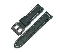 SLCHJX Guida fascia di orologi in pelle per panerai cowhide crazy horse cnocchia bracciale liscio di orologio liscio 20mm 22mm 24mm 26mm