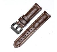 SLCHJX Guida fascia di orologi in pelle per panerai cowhide crazy horse cnocchia bracciale liscio di orologio liscio 20mm 22mm 24mm 26mm