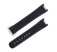 SLCHJX Guppa fluorro estremità curva per cinghia omega Seamaster 300 Aqua Terra AT150 8900 Sostituzione degli uomini del cinturino morbido