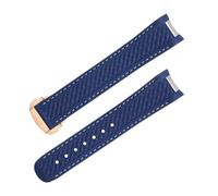 SLCHJX Guppa fluorro estremità curva per cinghia omega Seamaster 300 Aqua Terra AT150 8900 Sostituzione degli uomini del cinturino morbido
