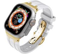 SLCHJX Kit MOD cinghia di orologio di sostituzione fluorobber , per bande Ultra 49mm da 45 mm da 44 mm Donne, cinghia di farfalla in acciaio inossidabile per orologio da maschile per 41 mm 40 mm
