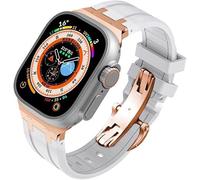 SLCHJX Kit MOD cinghia di orologio di sostituzione fluorobber , per bande Ultra 49mm da 45 mm da 44 mm Donne, cinghia di farfalla in acciaio inossidabile per orologio da maschile per 41 mm 40 mm