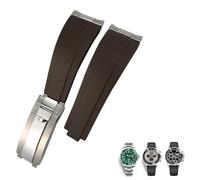 SLCHJX Link metal in gomma Watchband Curved End 20mm Sport Strap per Daytona GMT Watch Yacht Master Submariner Fashion Green Belt