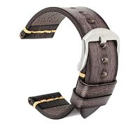 SLCHJX Maikes - Cinturino in vera pelle, per Galaxy Watch Strap 20 mm, 22 mm, 24 mm, cinturino per orologio, Polar Grey-Silver, 24mm