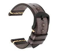 SLCHJX Maikes - Cinturino in vera pelle, per Galaxy Watch Strap 20 mm, 22 mm, 24 mm, cinturino per orologio, Polar Grey-Black, 22mm