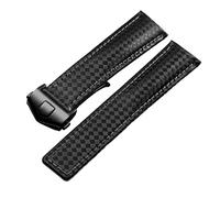 SLCHJX Modello in fibra di carbonio Cingcio in pelle genuina 20mm 22m per orologi da polso a banda della fascia di orologi da orologi in pelle (colore: colore: argento rosso nero, dimensioni: 20mm)