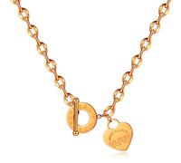SLCHJX Nuova Vogue Titanio Steel Heart Copentante Collana a Ciondolo per Donne OT Gioielli di Moda per Il Girocollo della Catena del Fascino