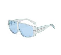 SLCHJX Occhiali da sole a bordo largo completamente chiusi nuovi occhiali da sole hip-hop stile punk occhiali da sole protezione UV da uomo, Blue Frame Blue Flakes