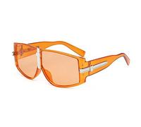 SLCHJX Occhiali da sole a bordo largo completamente chiusi nuovi occhiali da sole hip-hop stile punk occhiali da sole protezione UV da uomo, Fiocchi arancioni con cornice arancione