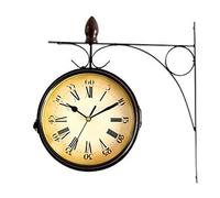 SLCHJX Orologio da parentesi, Orologio a Doppio Lato Giardino Esterno, Ornamento retrò Vintage Interno/Esterno Mute Grand Central Central Station Wall Orologio