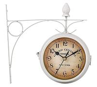 SLCHJX Orologio da Parete da Giardino all'aperto, Orologio da Parete a Doppio Lato Paddington da pareggio da Giardino da Giardino da Giardino Impermeabile Decorazione Esterna Esterna Esterna, Nera