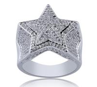 SLCHJX Pentagram Ring for Men Ring Personality San Valentino per il tempo libero hip hop luce regalo di compleanno di lusso regalo di gioielli