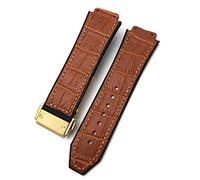 SLCHJX per Cinghia di Orologio Hublot , Cow in Gomma in Gomma in Gomma da 25-19 mm Braccialetti di Pelle di Vitello Sportivo Uomini e Bande di Orologi WOM