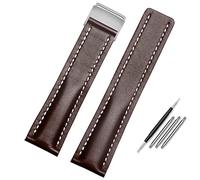 SLCHJX Per la fascia d'oro 22 mm 24 mm genuina in pelle vera da uomo bracciale in pelle di mucca da orologio con dispiegamento