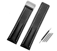 SLCHJX Per la fascia d'oro 22 mm 24 mm genuina in pelle vera da uomo bracciale in pelle di mucca da orologio con dispiegamento