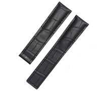 SLCHJX Per vere punti di guardia in pelle di cuoio Bracciale , 19mm 20mm 22mm per uomini da polso con chiusura pieghevole