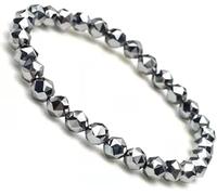 SLCHJX Perle rotonde di gemella di gemella naturale terahertz, braccialetto curativo 8mm