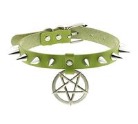 SLCHJX Rivet per Unghie Punk Collana in Pelle Cuoio in Pelle Cuoio a Cinque Punte Collana in Pelle Sexy Cuoio per Girocollo per Donna