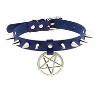 SLCHJX Rivet per Unghie Punk Collana in Pelle Cuoio in Pelle Cuoio a Cinque Punte Collana in Pelle Sexy Cuoio per Girocollo per Donna