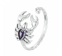 SLCHJX S925 anello di scorpione vintage d'argento anello regolabile anello regolabile anello di dito personalizzato di lusso anello di lusso