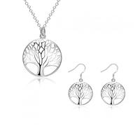 SLCHJX Set di orecchini da collana di alberi Collana a sospensione Tree of Life Set di gioielli