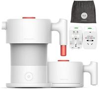 SLCHJX Smerigliatrice elettrica pieghevole Bollitore portatile da viaggio elettrico Kettle Cucina Terapia Anti-bruciante Kettle-White Present