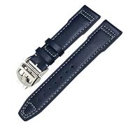 SLCHJXS Cinturino in vera pelle per orologio da pilota IWC Mark XVIII Le Petit Prince 20 mm 21 mm 22 mm cinturino in pelle bovina, Piegatura blu scuro, 22mm