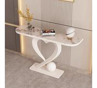 SLCXDPAT Tavolo Consolle Moderno, Consolle Ingresso da Posizionare Dietro Il Divano, Base In Metallo A Forma Di Cuore, per Soggiorno, Corridoio, Ingresso(White and yellow,150cm/59in)