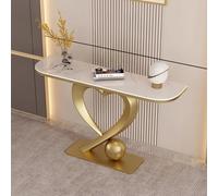 SLCXDPAT Tavolo Consolle Moderno, Consolle Ingresso da Posizionare Dietro Il Divano, Base In Metallo A Forma Di Cuore, per Soggiorno, Corridoio, Ingresso(Gold,100cm/39.4in)
