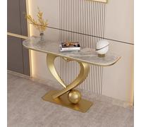 SLCXDPAT Tavolo Consolle Moderno, Consolle Ingresso da Posizionare Dietro Il Divano, Base In Metallo A Forma Di Cuore, per Soggiorno, Corridoio, Ingresso(Golden gray,150cm/59in)