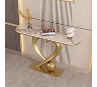 SLCXDPAT Tavolo Consolle Moderno, Consolle Ingresso da Posizionare Dietro Il Divano, Base In Metallo A Forma Di Cuore, per Soggiorno, Corridoio, Ingresso(Golden yellow,120cm/47.2in)