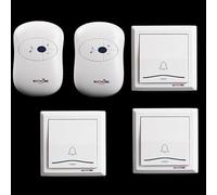 SLDAGe Campanello Radio da Esterno Impermeabile, 2 ricevitori e 3 trasmettitori, Set Radio Campanello, Portata 300m/1000ft, 36 Melodie, Campanello d'ingresso per Giardino, casa, Ufficio