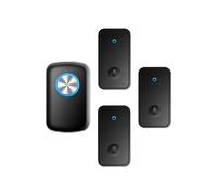 SLDAGe Campanello Senza Fili Autoalimentato, Campanello Wireless Impermeabile, 3 Trasmettitore e 1 Ricevitore con 60 Melodie a Scelta 5 Livelli di Volume e Flash LED, Nessuna Batteria Richiesta,Nero