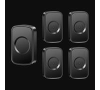 SLDAGe Campanello Senza Fili, Indicatore LED, 60 Melodie con 5 Livelli di Volume, Campanello da Esterno Impermeabile IP68 Portata 300m (4 Trasmettitori e 1 Ricevitori),Nero