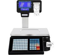SLDAGe Scala Elettronica di Stampa di Etichette di Prezzo Digitale di Codice A Barre Che Pesa Cassa con Ricevuta, Display LCD Doppio Lato, 63 Tasti di Scorciatoia Commerciale