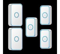 SLDAGe Set di Campanello Senza Fili a Batteria, Set di Campanelli Impermeabile IP68 con Portata Wireless di 300 Metri, 5 Livelli di Volume e 60 Melodie, Campanello Wireless con Luce LED,Bianca,3 V 2