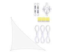 SLDAGe Tenda Vela Triangolare Grande 5x5x7.1m, Telo Ombreggiante Impermeabile e Anti UV 95% Include Kit di Montaggio, Tessuto Oxford di Alta qualità, per Giardino, Balcone E Terrazza,Bianca