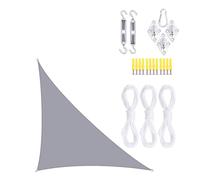 SLDAGe Vela Ombreggiante Impermeabile Triangolo, Tenda a Vela Protezione Raggi Uv, Tenda da Sole con Set di Fissaggio, Tenda Vela Ombreggiante per Esterno Terrazza Giardino,Grigio,3x3x4.3m