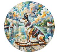 Sled cani1000 Piece Puzzle Per Adulti Collezione Circle of Colors, Jigsawanimale domestico Cane Arte, Regalo Forma Rotonda1000pcs (67.5x67.5cm)
