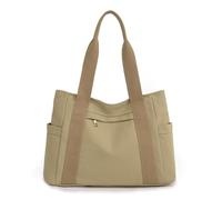 SLEDEZ Borsa Da Donna In Tela Borsa a mano in tela di grande capacità, borsa a tracolla in stile straniero da donna(Brown)