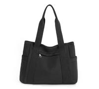 SLEDEZ Borsa Da Donna In Tela Borsa a mano in tela di grande capacità, borsa a tracolla in stile straniero da donna(Black)