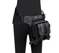 SLEDEZ Marsupi Steampunk Borsa a tracolla in pelle PU punk da uomo e da donna Borsa da ciclismo all'aperto