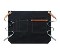 SLEDEZ Mezzo Grembiule Grembiule da cameriere in mezza tela for uomo e donna, cucina del ristorante, cibo occidentale, caffetteria(Black)
