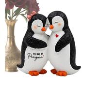 Sledging Penguin, Penguin Night Light, Hand Blown Glass Penguins Sculpture, Couple Penguins Figurines Desk Statue | For Christmas Birthday Valentines Day Party Women Men Her Him Bedroom Living Room